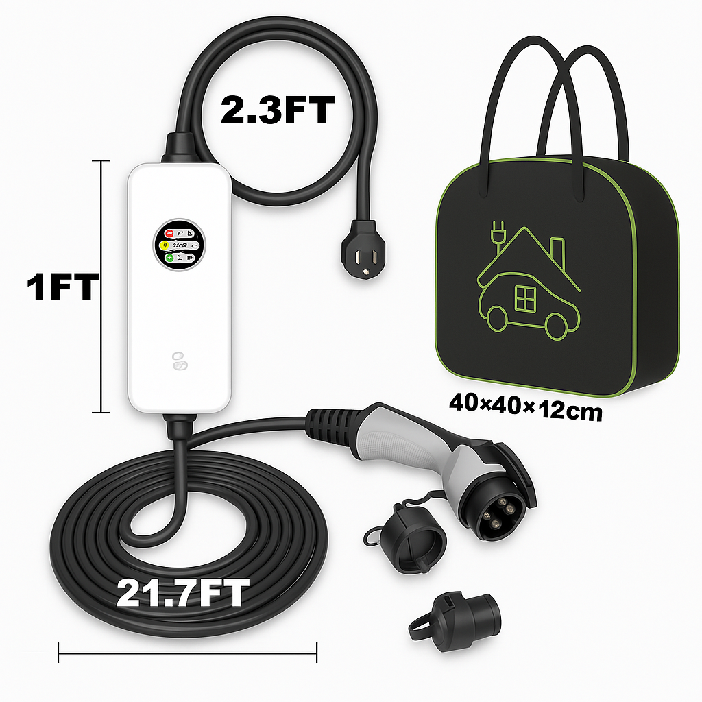 Morec 40A Level 2 EV Charger, Portable Electric Car Charger with 25FT Charging Cable, 220V-240V NEMA 14-50 Plug