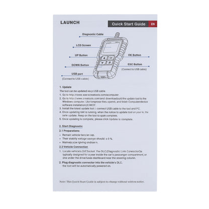 LAUNCH CR3001 OBD2 Car Code Reader Auto Scanner