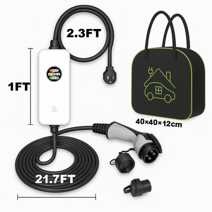 Morec 40A Level 2 EV Charger, Portable Electric Car Charger with 25FT Charging Cable, 220V-240V NEMA 14-50 Plug