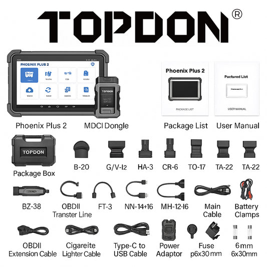 TOPDON Phoenix Plus 2 - Professional Car Diagnostic Tool/Scanner